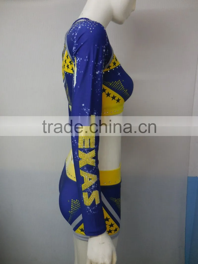 Specialized Custom Made Cheerleader Clothes, Fashionable Long Sleeves Cheerleader Uniforms