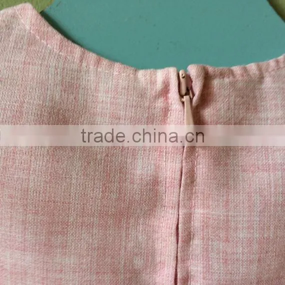 High quality baby dress girl woven pink frock fancy latest designs children dress