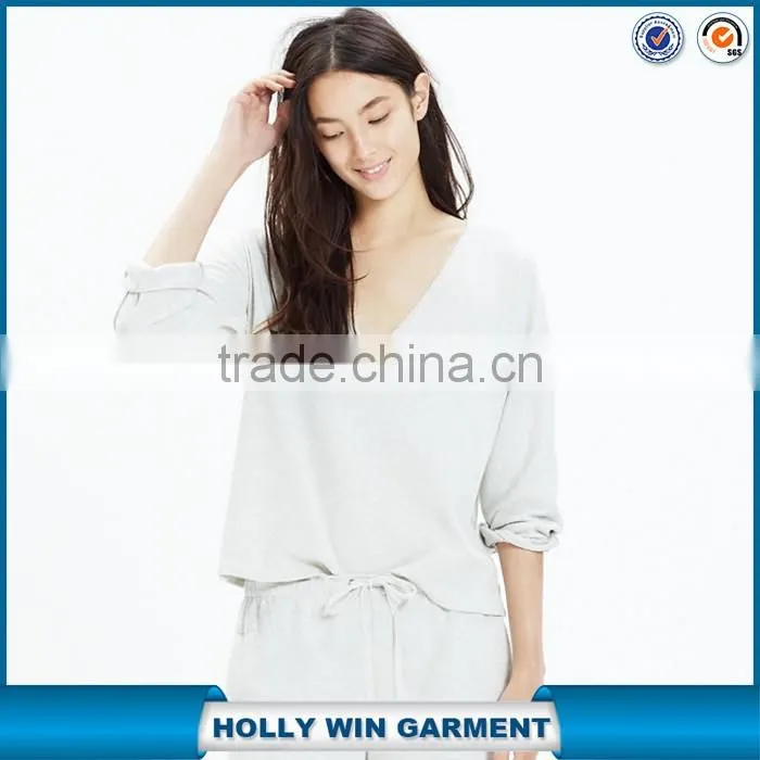 Comfortable oem cotton long sleeve sweatshirts for women