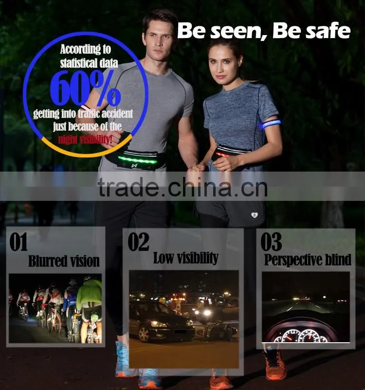Cool runners LED flashing fanny pack/waist pocket belt/ waist bag