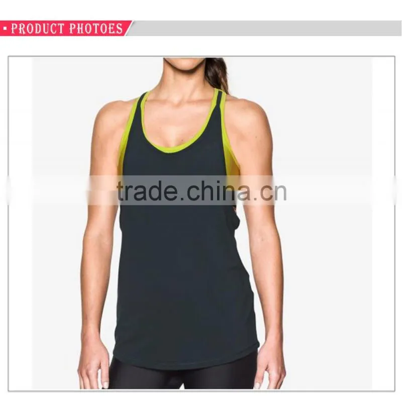 Sport back design mesh custom workout women gym tank top