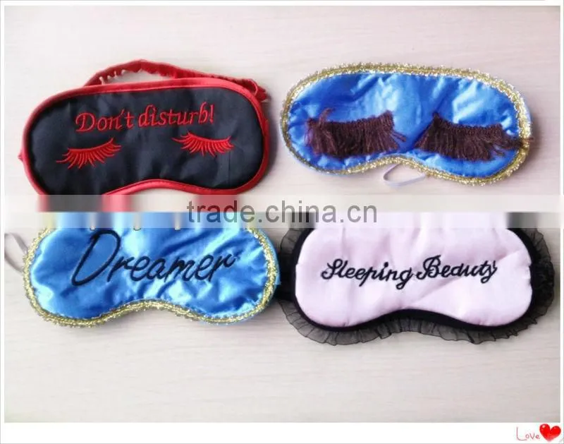 DISNRY inspection fty logo embroidered satin edging eye mask