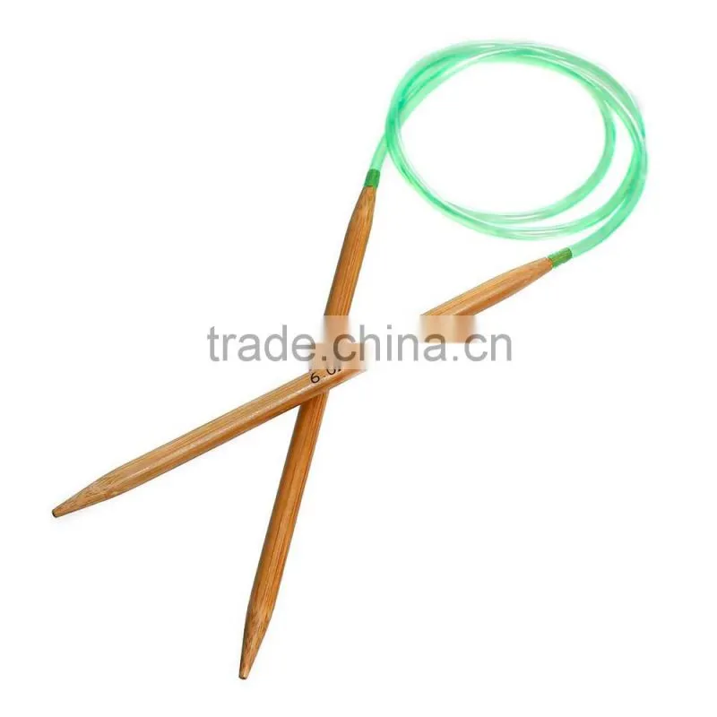 Custom (2.0mm-10.0mm)Carbonized Bamboo & Plastic Multicolor Circular Knitting Needle