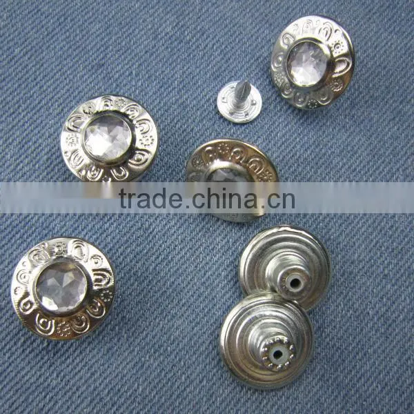 Metal Buttons Rhinestone Button For Jeans