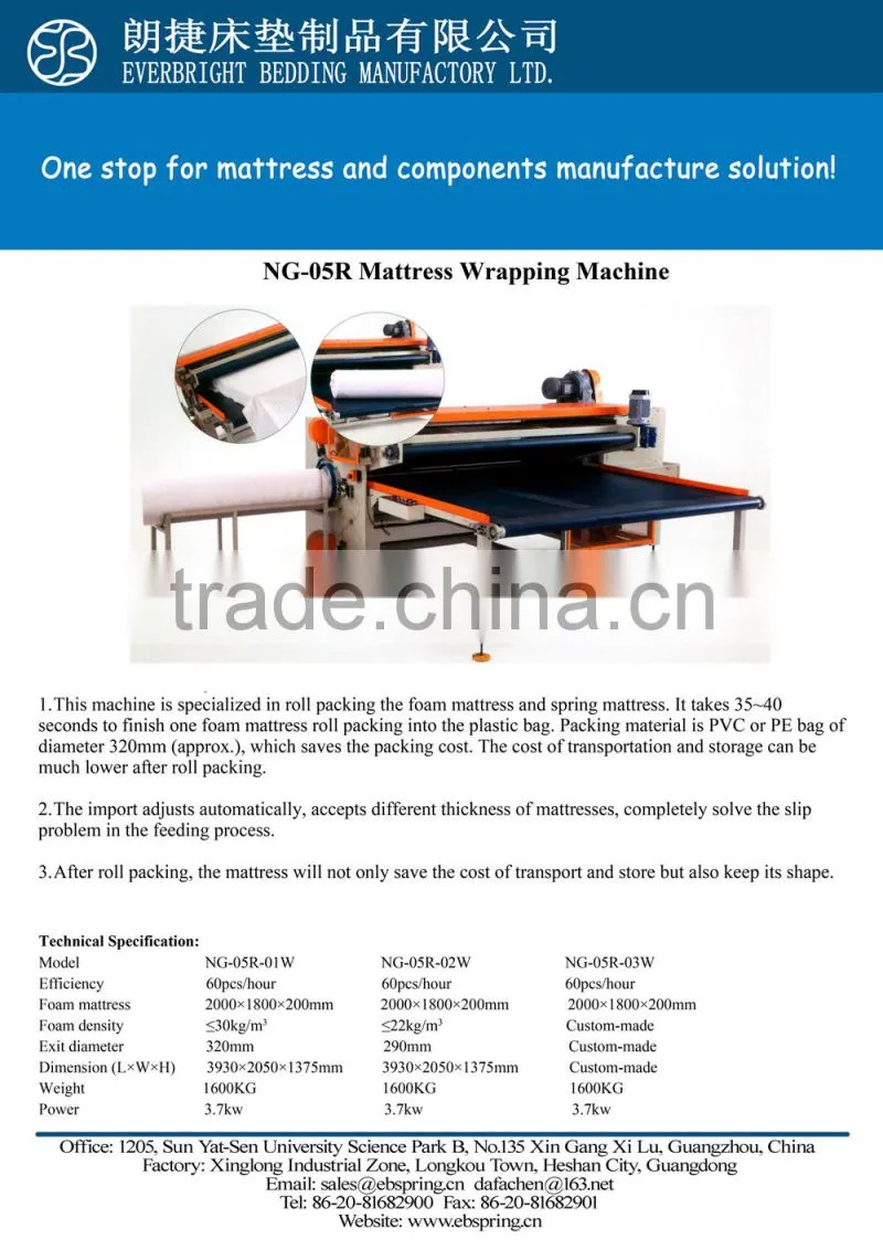 Low Cost budget mattress compress packing machine