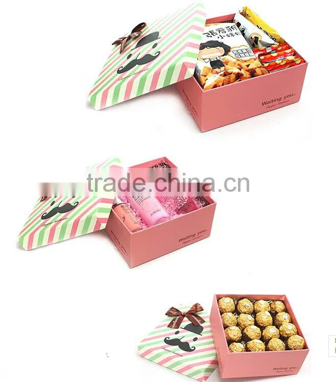 New Fashion Unique Moustache Beard Lovely Paper Gift Box Case Favor Present Set Boxes Gift Wrap