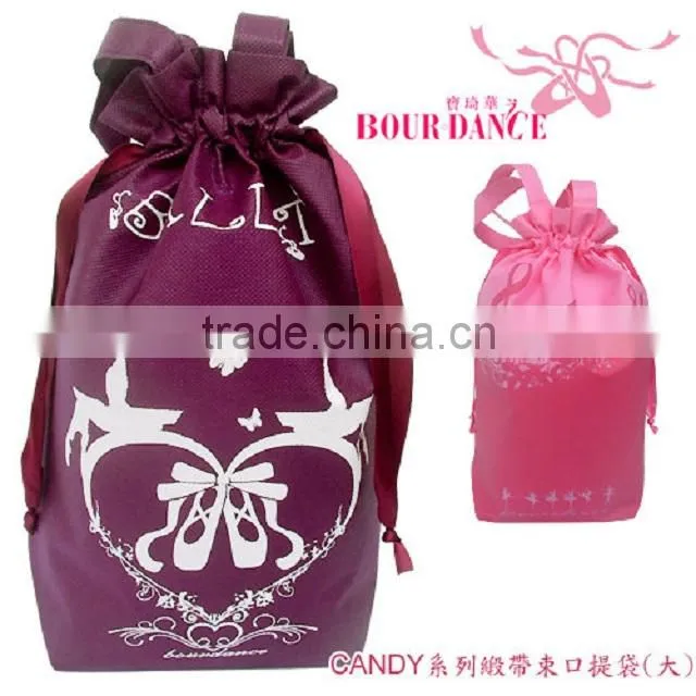 Ballet non woven drawstring bag. Dance accessory
