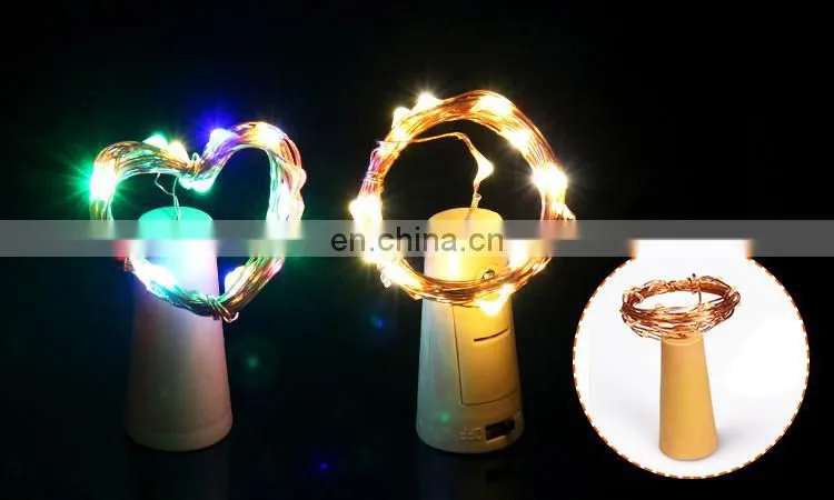 Bottle Stopper Design 20 LEDs Copper String Light Diy Craft Bottle Jar Decoration