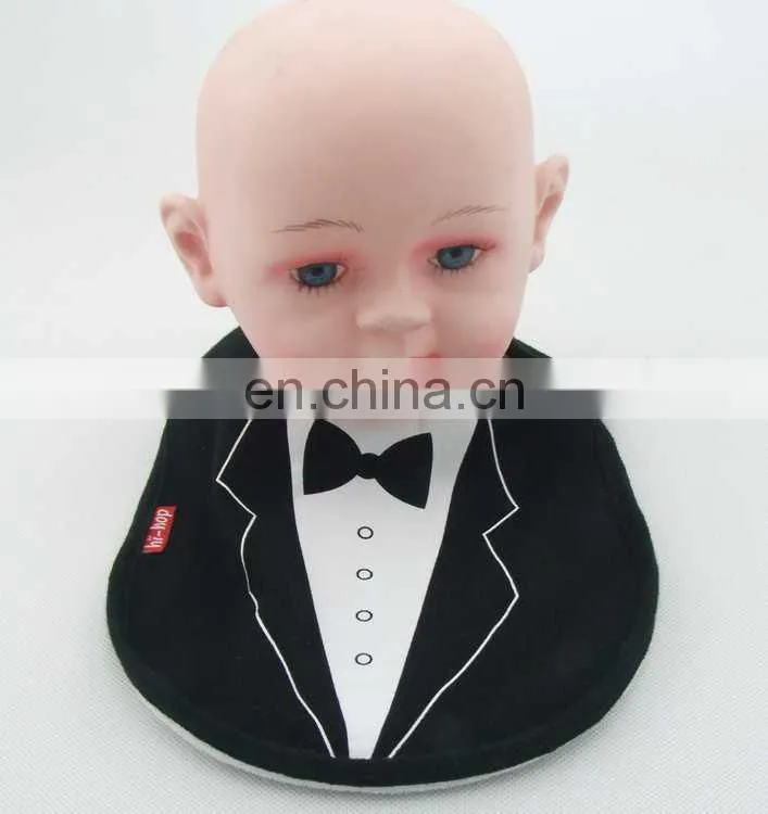 fashional baby tux cotton bib,Cheap fashion baby bibs