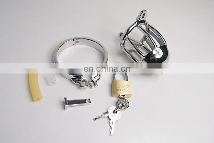 2015 new design stainless steel lockable cock cage penis cage