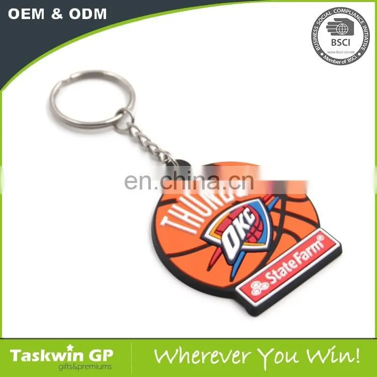 Promotional gifts rubber key chain / custom basketball pvc keychain / plastic silicon keychain