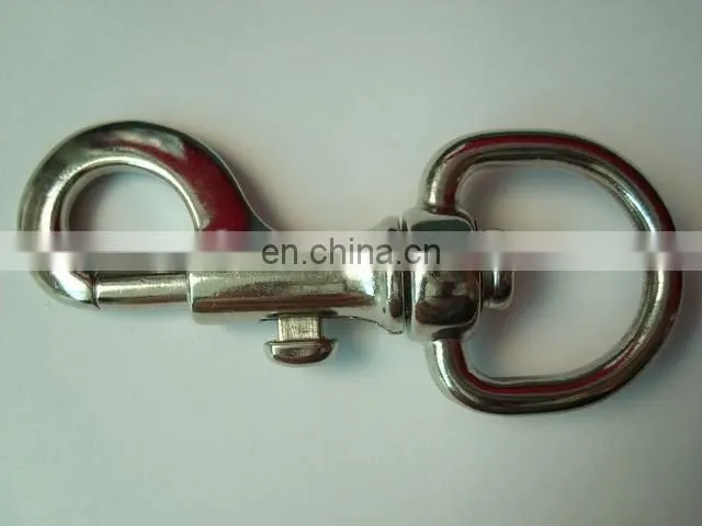 Round and flat shape silver metal hook buckle ,metal dog snap hook