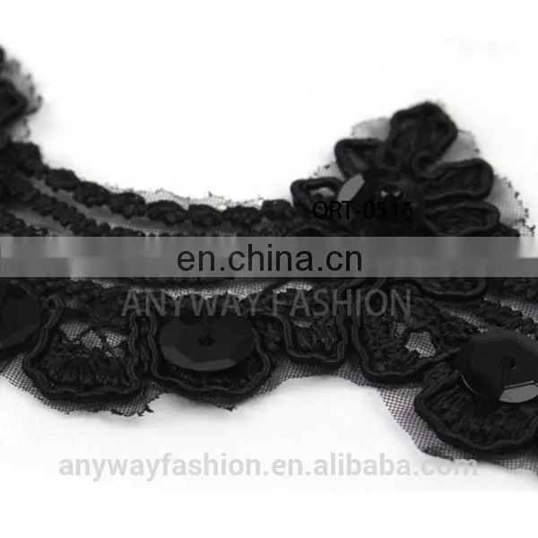 designer sequin embroidery net lace ribbon
