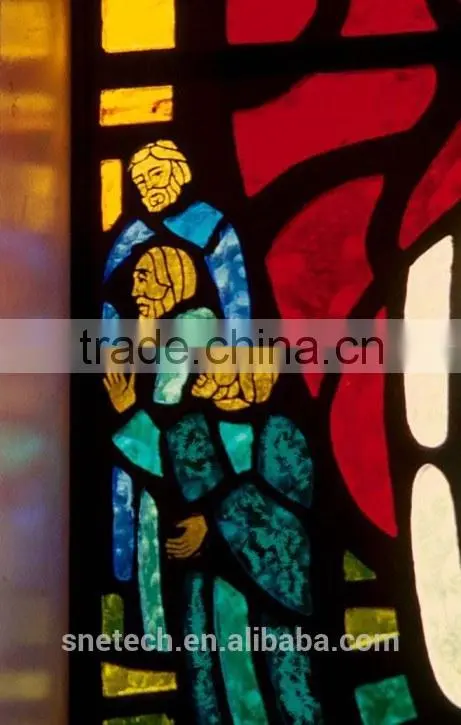 stained church figures window glass for interior or exterior decoration