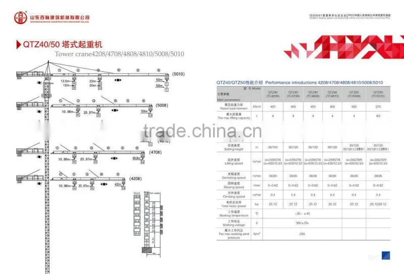 moving tower crane QTZ160(6518) 10T-tower crane high qulity product