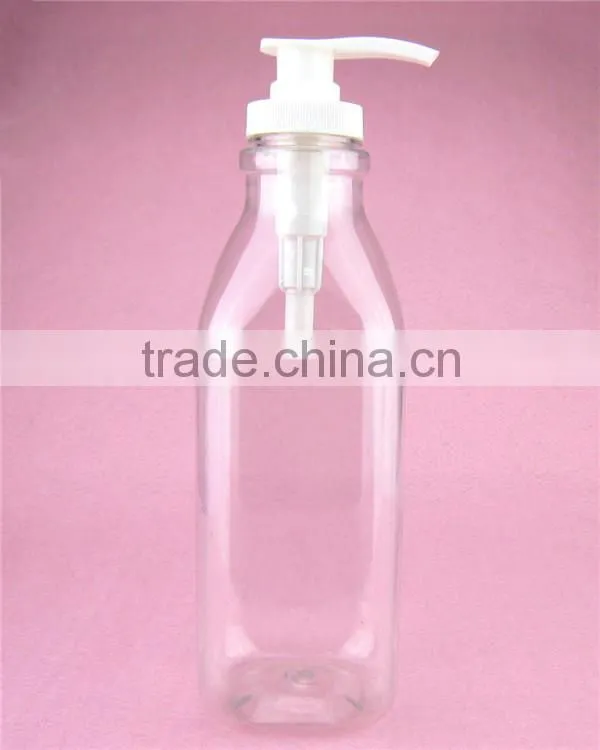 27oz 780ml clear square food grade plastic pet milk bottle for sale