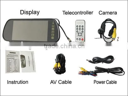 High quality rear view camera with 7"lcd monitor