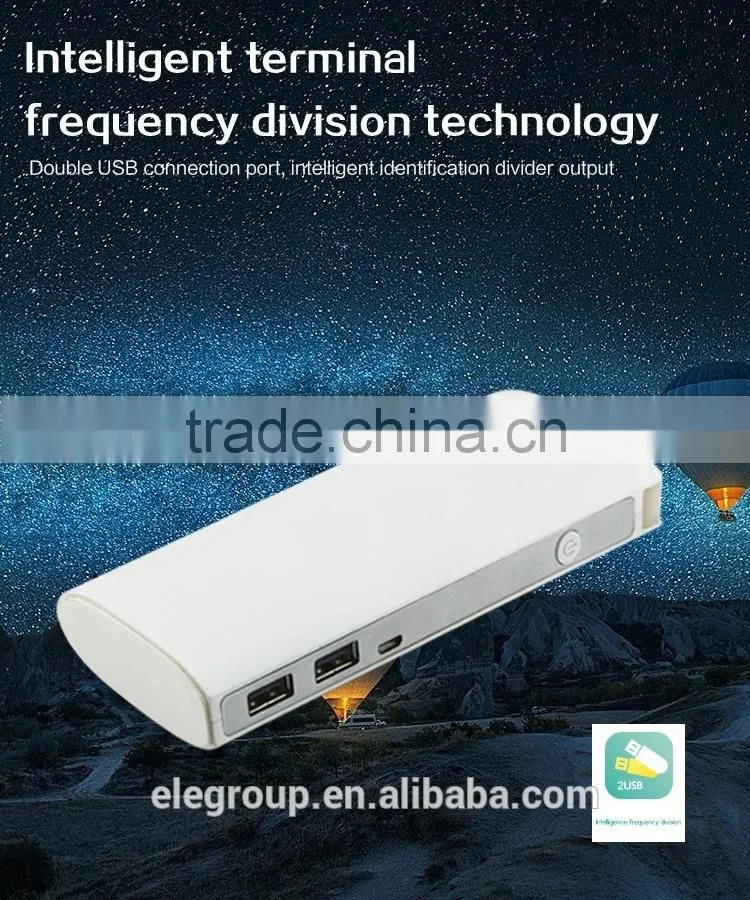 High capacity 10400mAH power bank with led light/double usb port/li-ion batteries