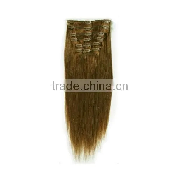 blond full head European clip in hair extensions