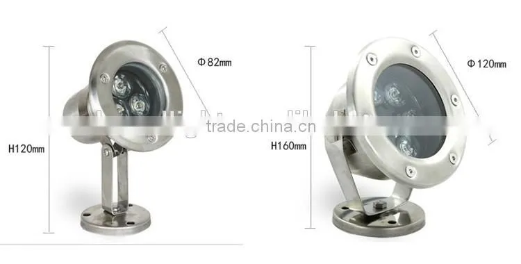 Stainless Steel IP68 submersible led lights 9W Underwater LED Light