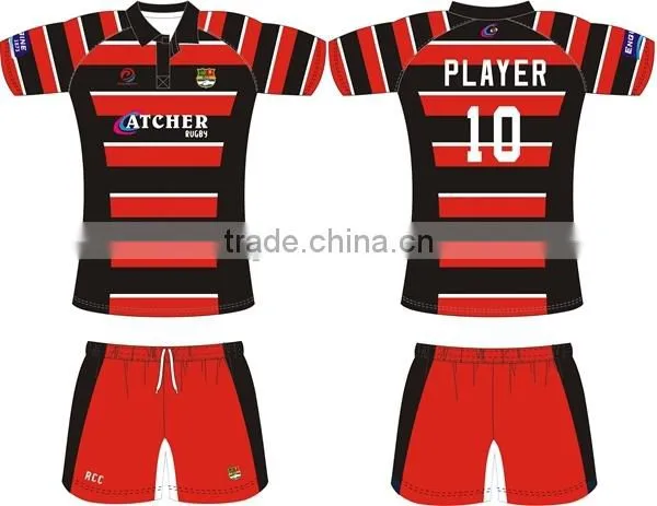 wholesale China factory rugby jersey green and yellow