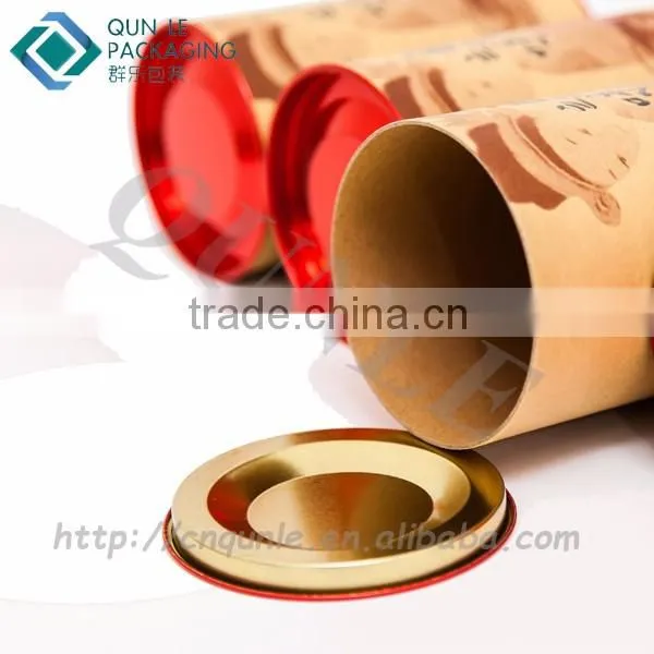 Custom with Dome Tinplate Lid Paper Tube Packaging Boxes