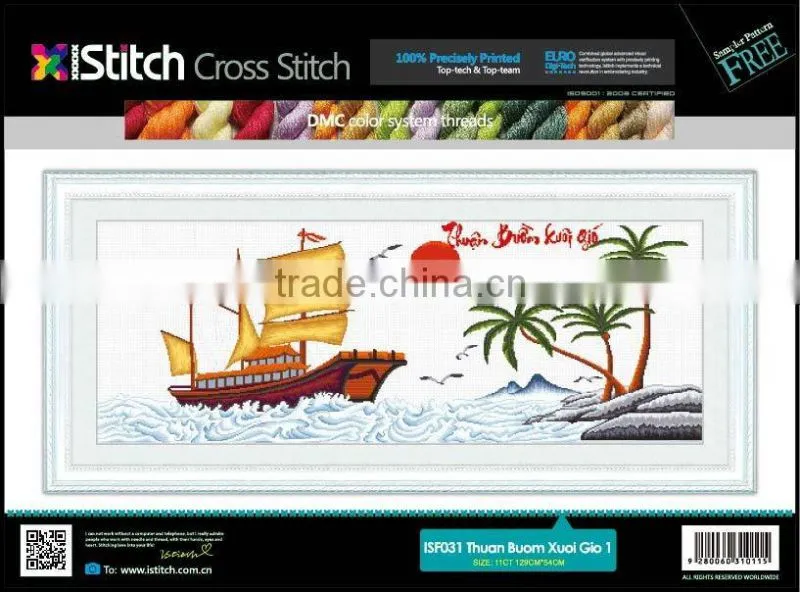 Thuan Buom Xuoi Gio Vietnam style 100% precisely printed cross stitch