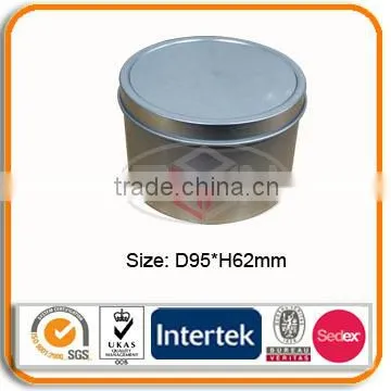Plain round tin box for chocolate candy packaging