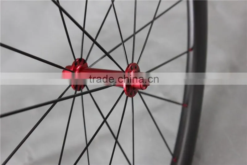 56mm clincher wheels red R36 hub carbon wheels red nipples full carbon wheels China W56C