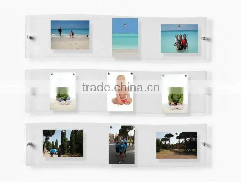 Elegant wall mount curve acrylic picture photo frame