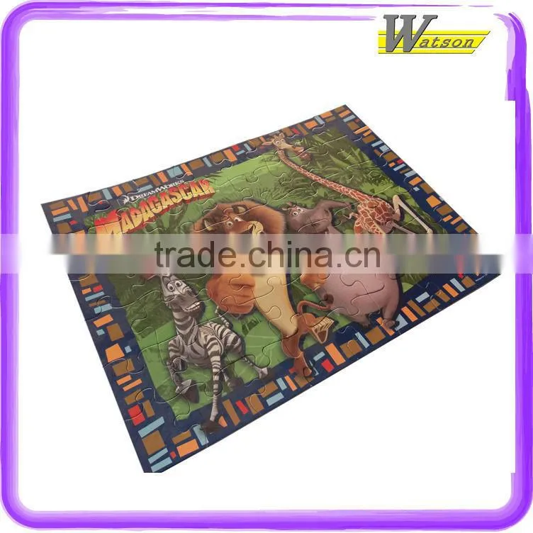Fashionable Cartoon Africa Lion and Boy ElephantGiraffe Girl Hippo Lion Panda Running 48 PCS Jigsaw Puzzle