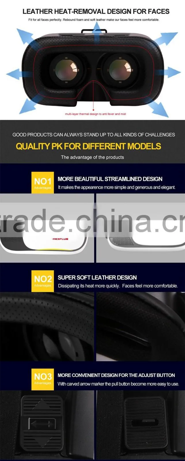 3d sublimation case for android phones, gaoxin private mould design vr box 2, hote selling low cost 3d vr