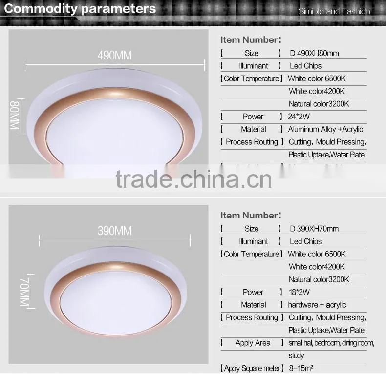 2016 hot sales ceiling light lamp round small for bedroom 18 to 36W