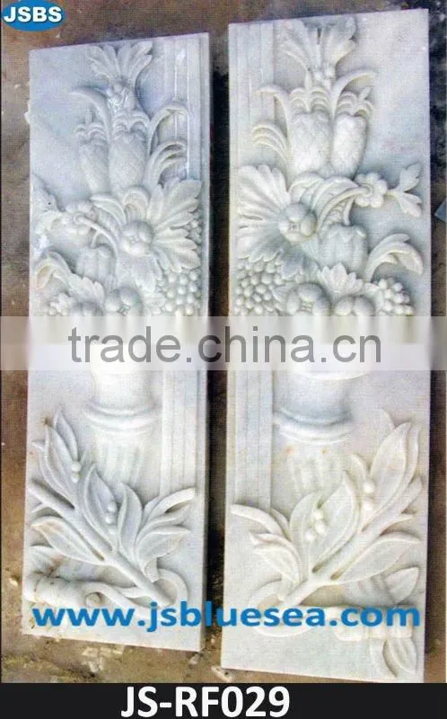 Red marble water lily relief