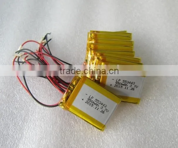 Rechargeable Li-Polymer Battery 553443 950mAh 3.7V With Stable PCM