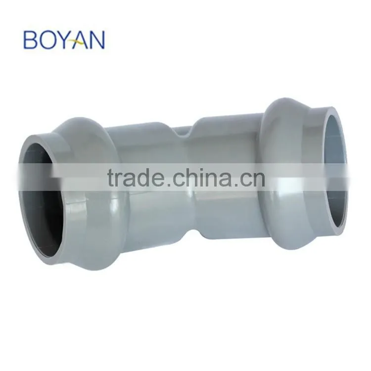 Chinese Supplier Plastic Pipe Fitting Pvc Grey Two Faucet 45 Degree Elbow With Rubber Ring