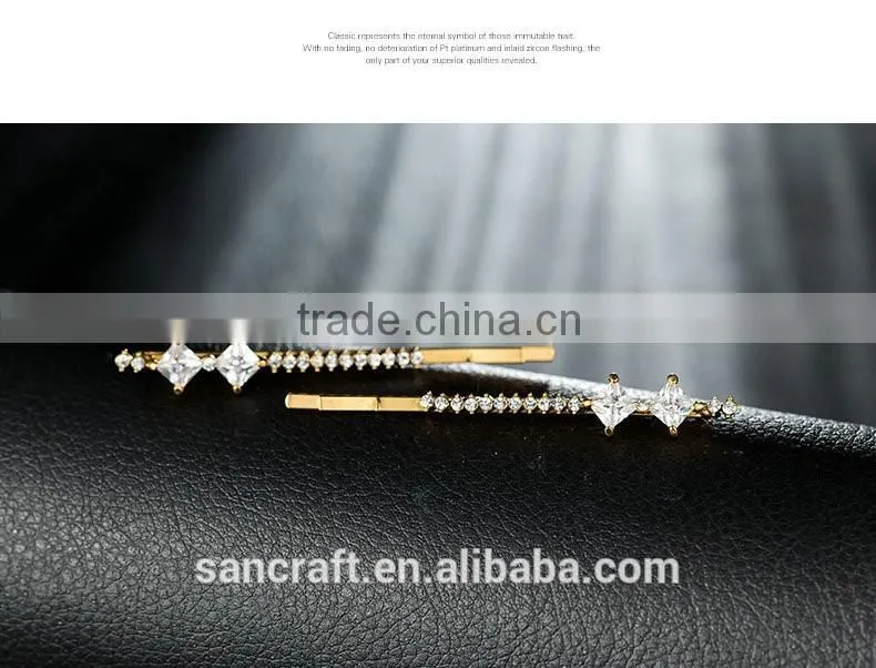 18k gold plated ladies fancy metal hair clips