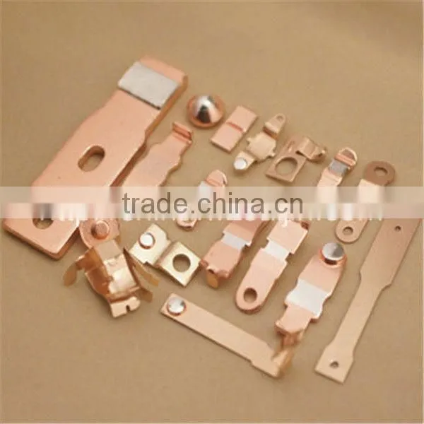Electrical components with silver alloy inlay for relay