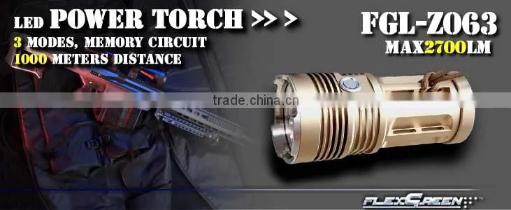 30w 2700lm high bright XML T6 3 led portable flashlight