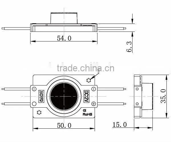 high power 1 led SMD3535,3w,12v,round lens,ABS; beautiful and strong quality injection led module