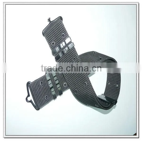 57mm wide black polypropylene military suspender belt,wide military belts