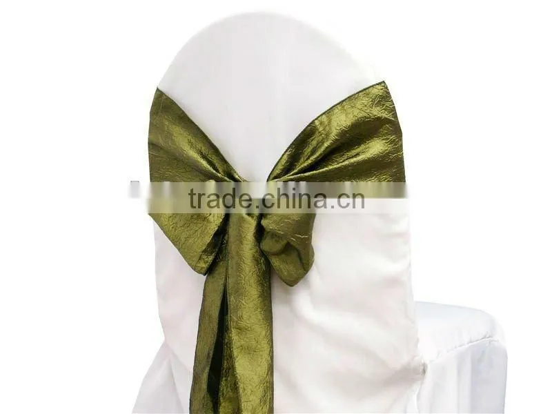 2015 wholesale cheap crinkle crushed chair sash for wedding decoration