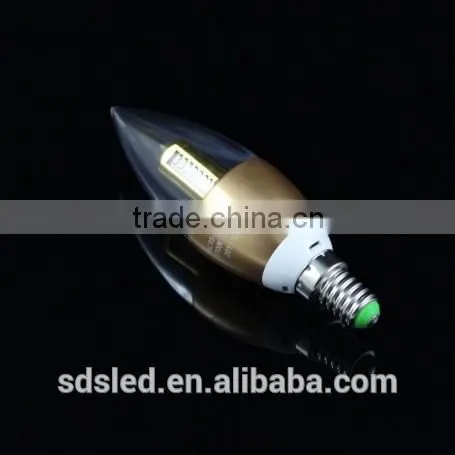 LED Candle bulb Gold E14 led candle bulb 3014SMD Warm White Champaign led candle light