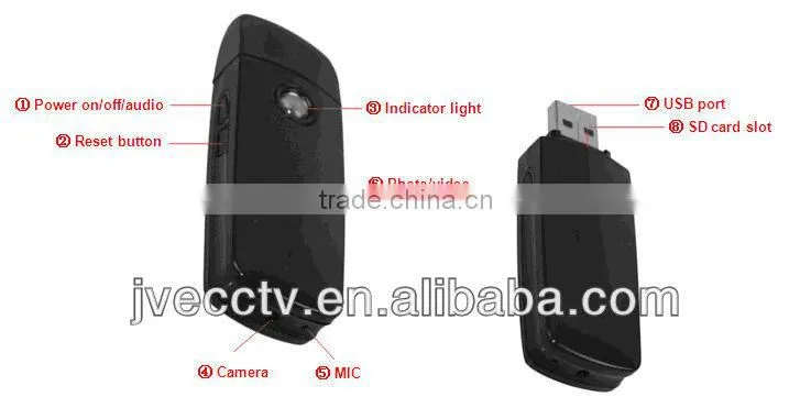 Black Mini USB Flash Driver Camera DVR JVE-3333