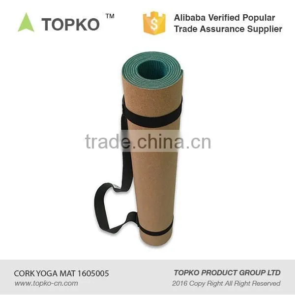 TOPKO no smell natural cork yoga mat Cork surface TPE yoga mat