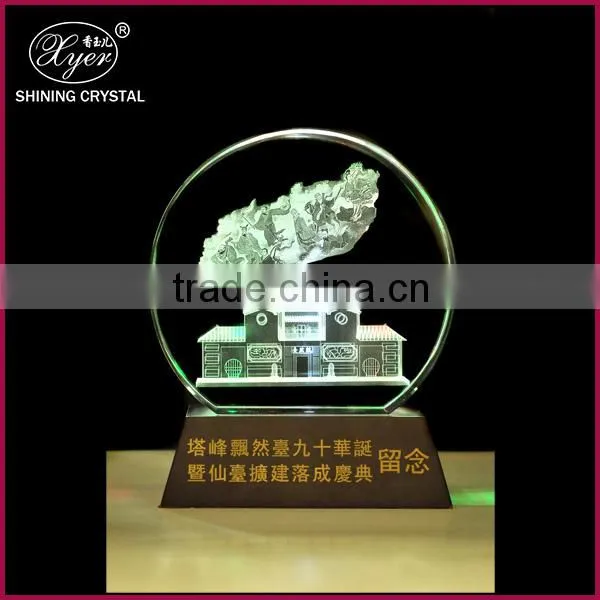 round shape 3d laser crystal paperweight
