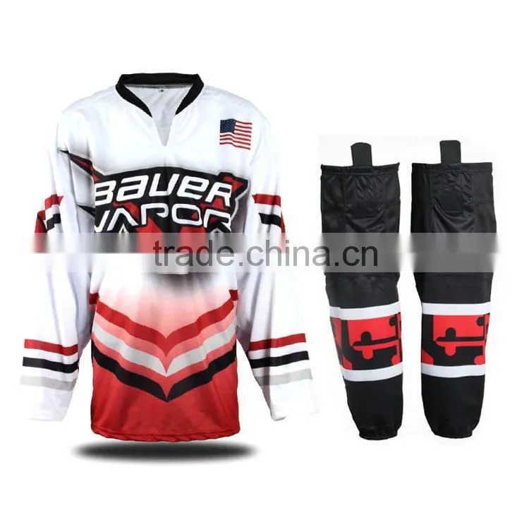 cheap plain 100% polyester interlock ice hockey jerseys wholesales