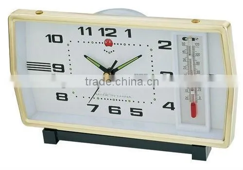 Antique square mechanical metal table alarm clock