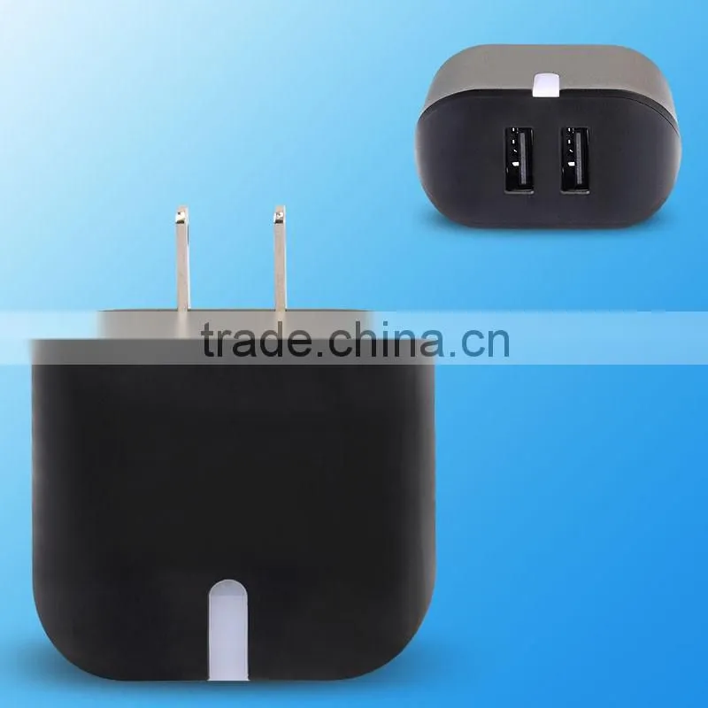 New Style Dual USB 2 Pin Wall Charger 5V AC White USB Power Adapter For Iphone for Micro