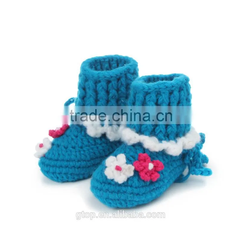 Baby Handmade Crochet Boots Shoes Supplier for 1-10 months old B-0025